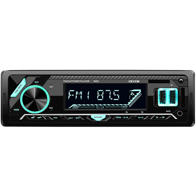 Hevxm 7 Couleurs Numerique Hd Lcd Affichage Autoradio Audio Radio Fm/Uu/Tf/Mp3 Lecteur Bt V3.0 12V/24V Lcd Multimedia In-Dash 1 Din Double Usb Charge