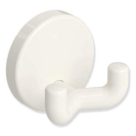 HEWI Crochet double Serie 801 8019002099 blanc pur, sans matériel de montage