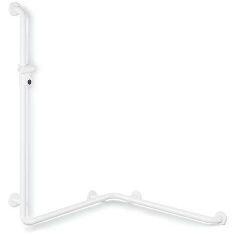 HEWI Duschhandlauf mit Brausehalterstange Serie 801 1100x762x762mm reinweiß
