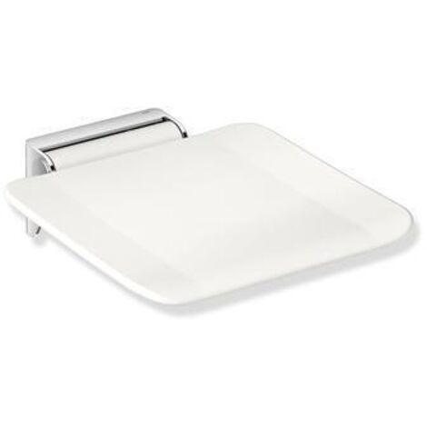 HEWI Klappsitz System 900 350x415mm chrom Sitzfläche Kunststoff signalweiß