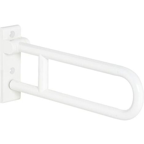 Hewi Poignée d'appui rabattable Série 801 rotative, blanc pur, longueur : 700 mm