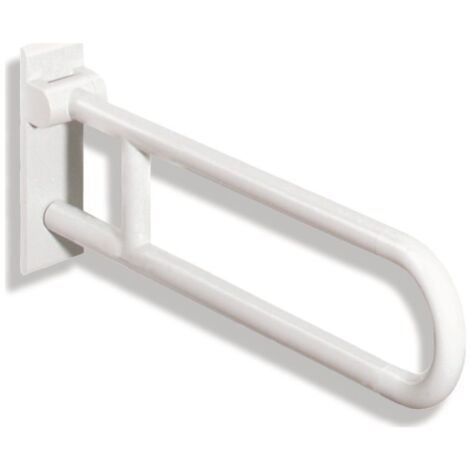 HEWI Stützklappgriff Serie 801 L 600mm, Stahlkern reinweiß
