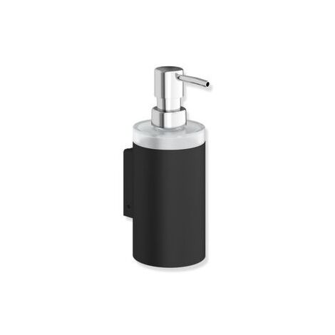 Hewi System 900 Seifenspender mit Halter 900.06.00060 DC  Desinfektionsspender, Glas/Edelstahl pulverbeschichtet, schwarz matt