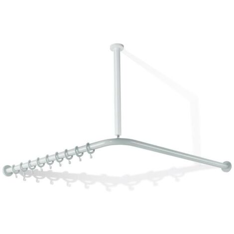 HEWI Vorhangstange Serie 801 1183mm kürzbar, 24 Ringe reinweiß