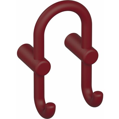 Hewi Wandhaken zweifach Breite 100mm - Kleiderhaken Wand Höhe 165mm, Kunststoff rubinrot matt
