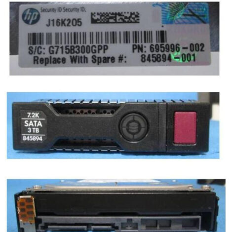 Hewlett Packard Enterprise DRV HD 3TB 6G 7.2K 3.5 SATA MDL SC, 845894-001 (MDL SC)
