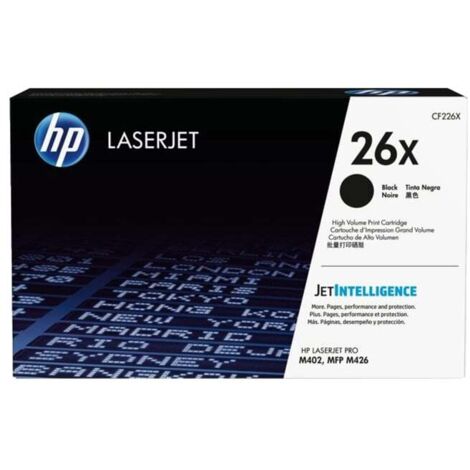 Hewlett packard - hp 26x tóner negro hc lj pro m402/ m427 cf226x, capacidad: 9.000s - cf226x - 0889296531678