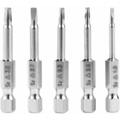 Hex Queue Tournevis À Tête Triangulaire Magnétique Bits Astuce Set S2 Acier 5pcs 50mm 6.35mm MINKUROW