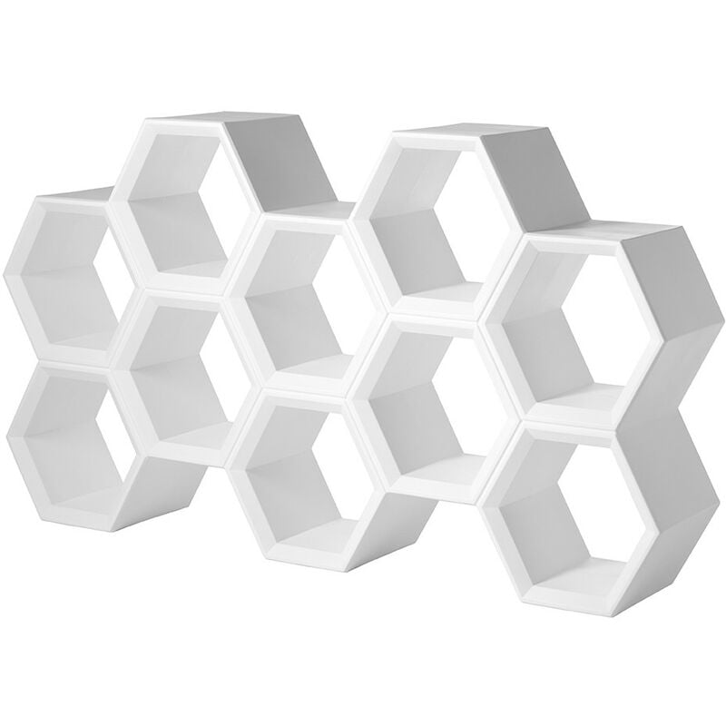 Hexa Bianco libreria a parete scaffali ripiani originale Slide di design moderna colorata made in Italy modulare