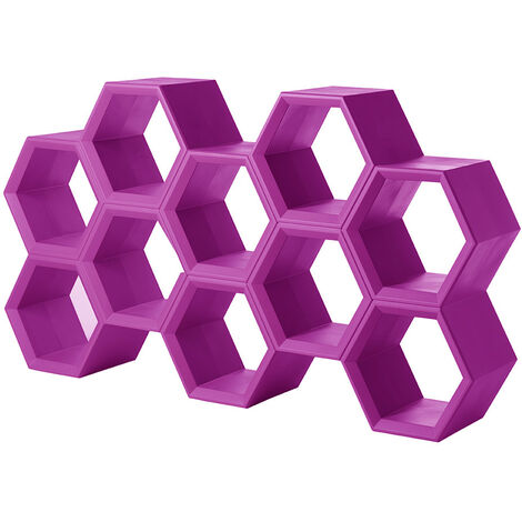 Hexa  Fucsia dolce  libreria  a parete scaffali ripiani originale Slide di design moderna colorata made in Italy modulare