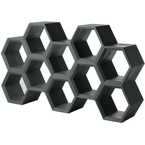 Hexa  Grigio elefante  libreria  a parete scaffali ripiani originale Slide di design moderna colorata made in Italy modulare
