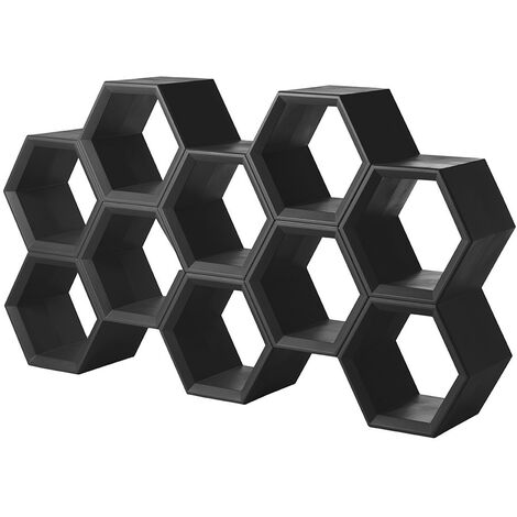 Hexa  Nero  libreria  a parete scaffali ripiani originale Slide di design moderna colorata made in Italy modulare