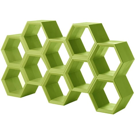 Hexa  Verde lime  libreria  a parete scaffali ripiani originale Slide di design moderna colorata made in Italy modulare