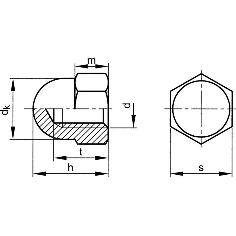 M10 Hex Dome Cap Nut High A4 (50)- you get 5 - Qualfast