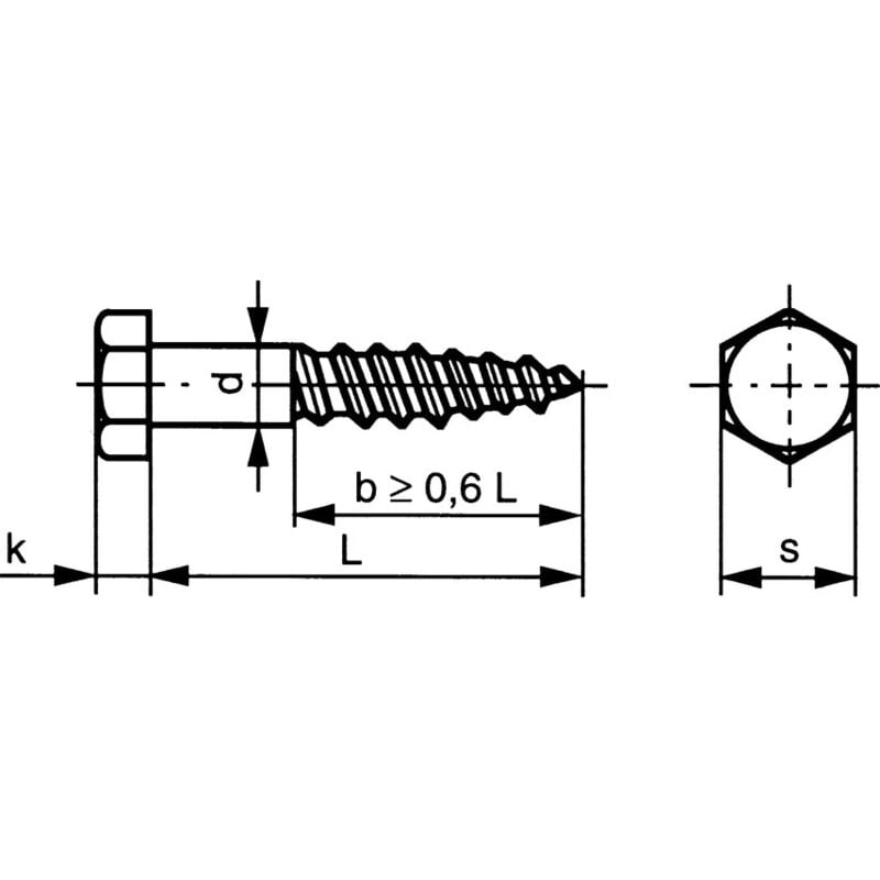 10X50MM Hex Head Wood Screw bzp- you get 10 - Qualfast