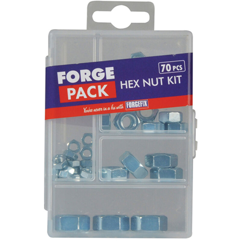 Hexagon Nut Kit ForgePack 70 Piece forfpnutset