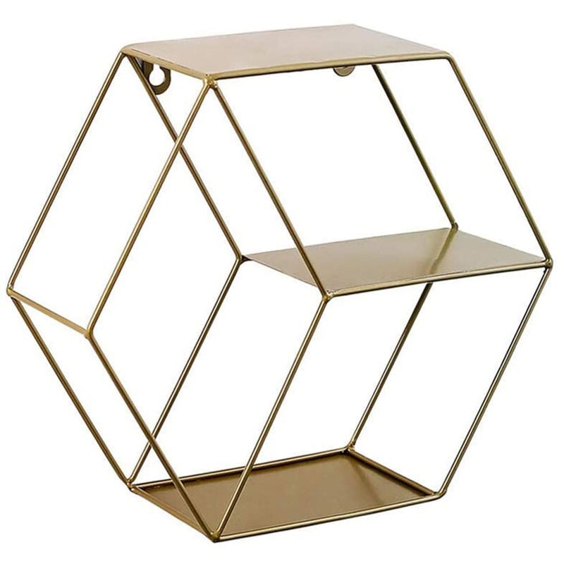 Hexagonal Floating Shelves Wire Wall Shelves Suitable for Storage and Organizer Wall Shelf for Home Decor - Gdrhvfd