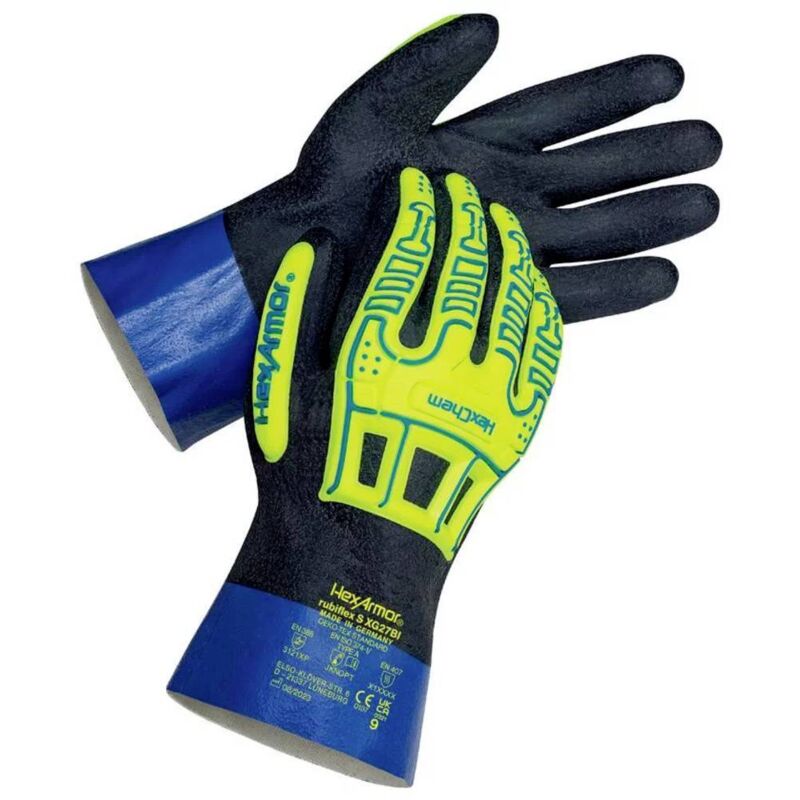 6070807 rubiflex s XG27BI Gants pour produits chimiques Taille: 7 en 388:2016, en 374-1:2016 iso 374-1:2016 1 - Hexarmor