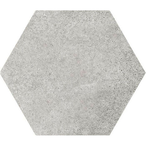 HEXATILE CEMENT - GREY - Carrelage 17,5x20 cm hexagonal uni aspect ciment gris - Gris Perle