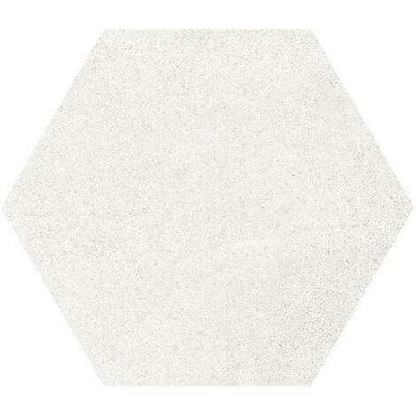 HEXATILE CEMENT - WHITE - Carrelage 17,5x20 cm hexagonal uni aspect ciment blanc - Blanc