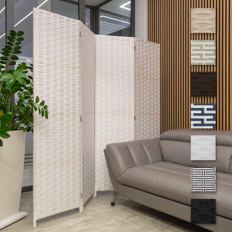 HEXIM Cloison 180x180cm 4 pièces Intérieur & Extérieur - Séparateur d'Espace Paravent Écran de Confidentialité: weiß (de), 1 Stück (de)