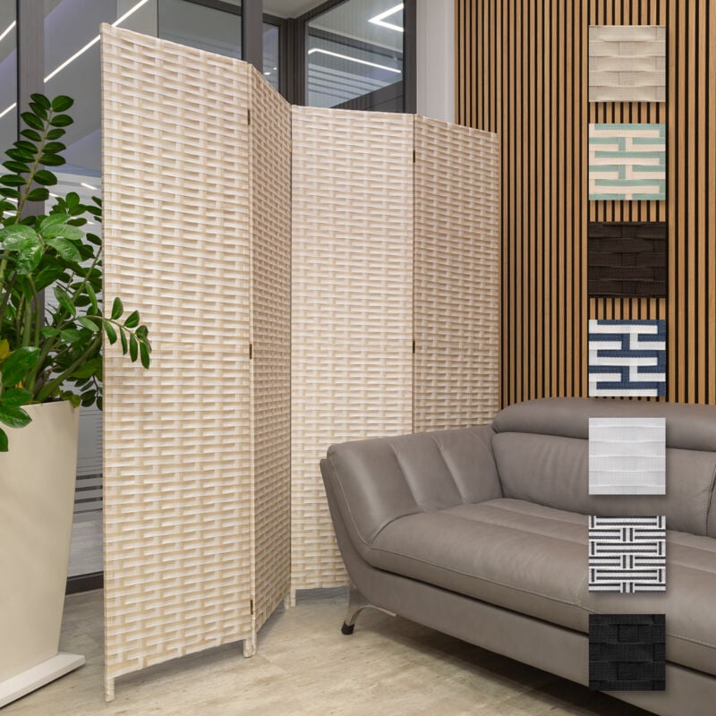 Cloison 180x180cm 4 pièces Intérieur & Extérieur - Séparateur d'Espace Paravent Écran de Confidentialité: braun & weiß (de), 1 Stück (de) - Hexim