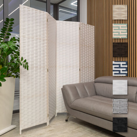 HEXIM Parete divisoria 180x180cm 4 pezzi Interno & Esterno - Divisore di Spazi Paravento Schermo Privacy: bianco, 1 pezzo
