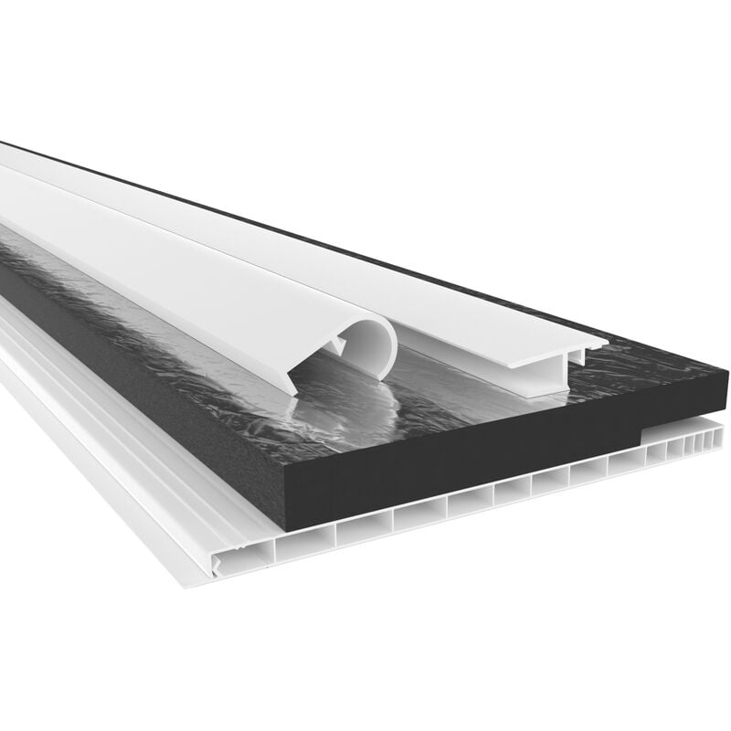 Hexim - Trappe de Révision en Plastique, Profil de Montage, et Traverse - Ensemble ou Séparé: 100 cm - Länge (de), Komplettset 195 mm - Breite (de)