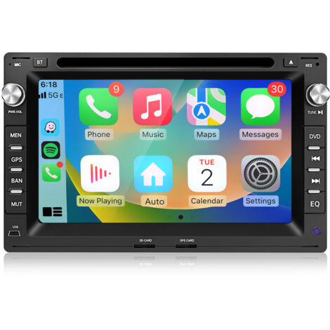 Hexinex Autoradio 4G 4+64 Go 7 pouces sous Android 13 avec lecteur CD/DVD pour VW Polo 9N Golf 4 Passat B5 T5  CarPlay et Navigation GPS