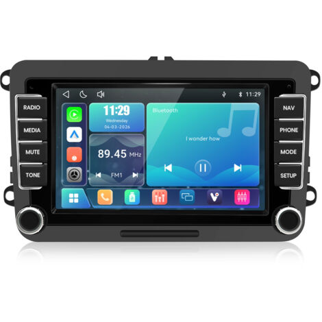 Hexinex Autoradio 7 pouces pour VW Golf 5 / 6 Touran, Polo 6R – carPlay Android Auto Système Linux Navigation GPS Bluetooth RDS