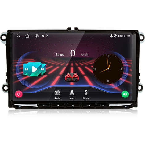 Hexinex Autoradio Android 14 4+64 Go 9 pouces avec réseau 4G carPlay navigation GPS Wi-Fi RDS commandes au volant SWC et DSP Pour VW Golf 5 EOS Touran Tiguan Polo