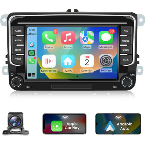 Hexinex Autoradio Android 14 avec CarPlay 6+128 Go Pour Passat Golf Plus 5 6 Touran Tiguan Polo T5