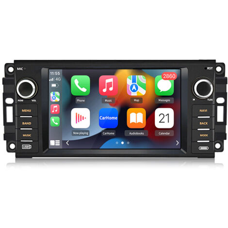 Hexinex Autoradio Android 14 CarPlay 2+64 Go Pour Dodge RAM  Jeep Grand Cherokee et Chrysler