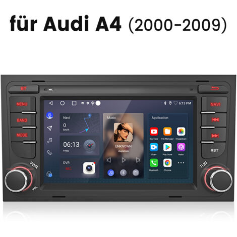 Hexinex Autoradio Android 14 compatible CarPlay 1+32 Go Pour Audi A4 B6 B7 2000-2009