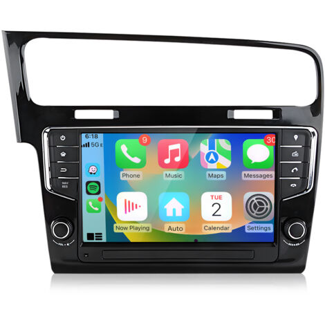 Hexinex Autoradio Android 15 2+64 Go 9 pouces pour VW Golf 7 VII MK7 2012–2020 Avec carPlay navigation GPS, commandes au volant SWC ASP et RDS