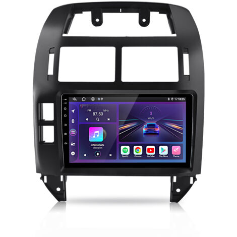 Hexinex Autoradio Android 15 8 cœurs carPlay 9 pouces 6+128 Go pour VW Polo 9N 2001–2009 Navigation GPS Wi-Fi Bluetooth FM RDS Commandes au volant