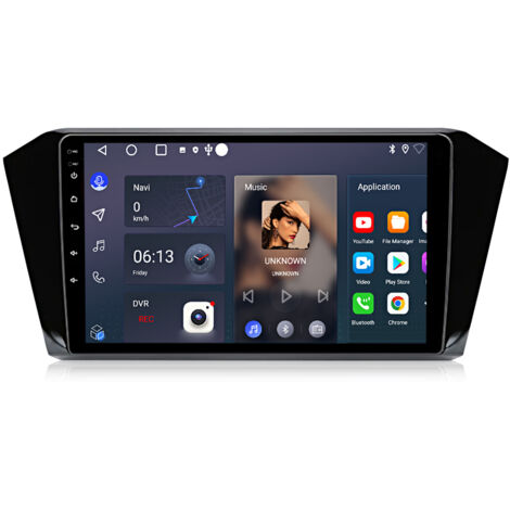 Hexinex Autoradio Android 15 de 10 pouces 2 Go + 64 Go avec carPlay GPS RDS FM commandes au volant et Wi-Fi pour VW Passat B8 2018–2021