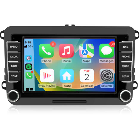 Hexinex Autoradio Android 15 de 7 pouces avec navigation GPS carPlay 2+64 Go RDS et ASP Pour VW Golf 5 6 Passat Touran Tiguan