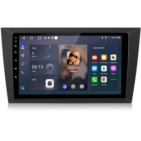 Hexinex Autoradio Android 15 de 9 pouces 2 Go + 64 Go avec carPlay GPS RDS, FM commandes au volant et Wi-Fi pour VW Golf 6 VI 2008–2012