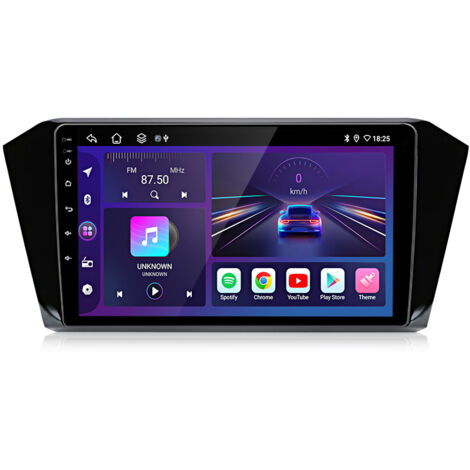 Hexinex Autoradio Octa-Core Android 15 de 10 pouces 6 Go + 128 Go avec carPlay GPS RDS FM commandes au volant et Wi-Fi pour VW Passat B8 2018–2021
