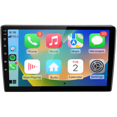 Hexinex Autoradio Octa-Core Android 15 de 9 pouces 4+64 Go aveccCarPlay GPS RDS FM commandes au volant et Wi-Fi pour VW Polo 9N 2004–2010
