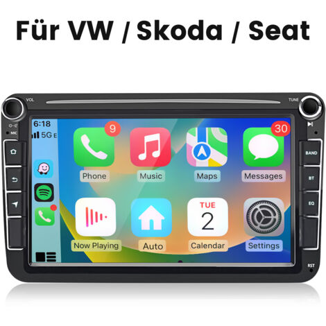 Hexinex Écran 8 pouces 2 Go + 32 Go pour VW Golf 5 6 Passat Touran Tiguan  Autoradio Android 13 avec carPlay RDS et navigation GPS