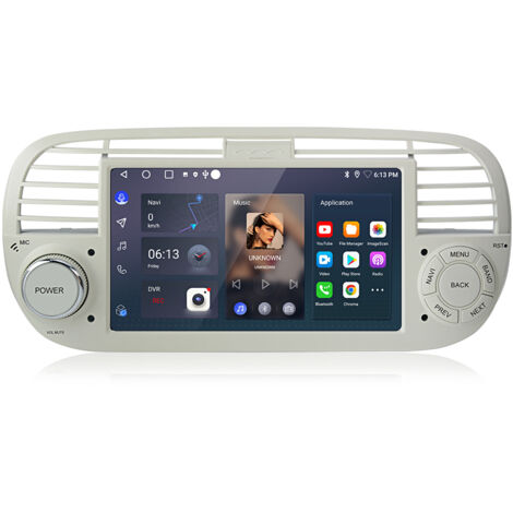 Hexinex WIFI Autoradio CarPlay 2+64 Go Android 14 pour Fiat 500 2007-2015