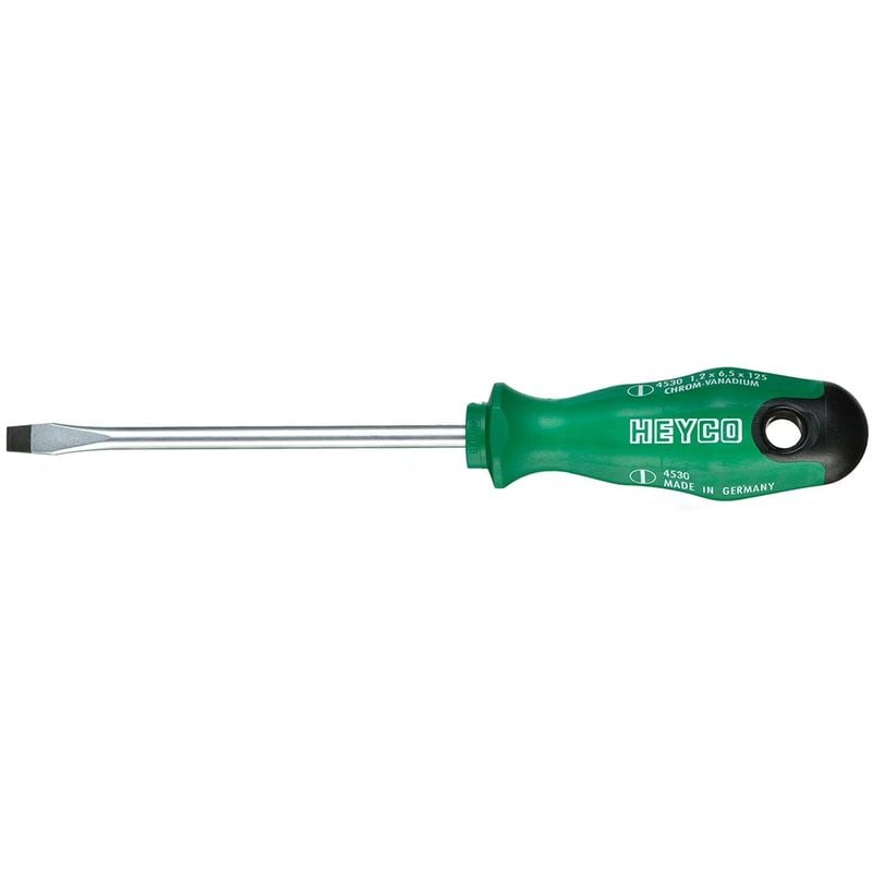 Heyco - 4530010080 tournevis pour vis à fente 4530, vert/argent, 100 x 5,5 mm