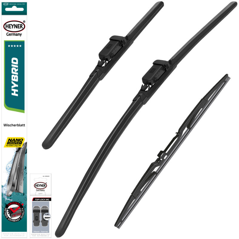 HEYNER® Scheibenwischer mit Heckwischer komp. mit MG ZS SUV (10.2017 - 03.2026) HYBRID Flachbalkenwischer
