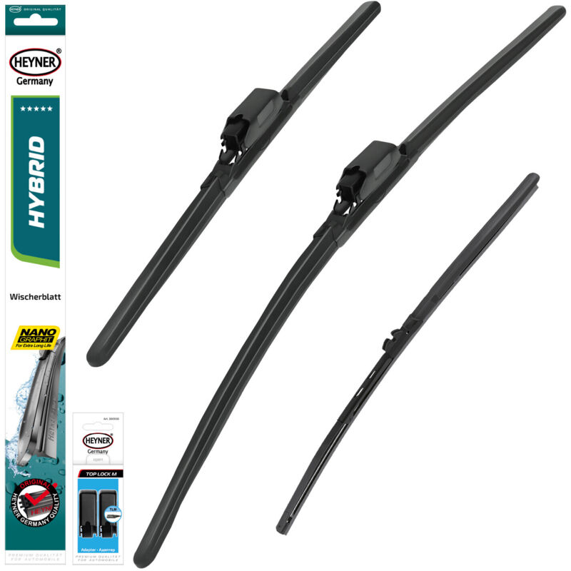 HEYNER® Scheibenwischer mit Heckwischer komp. mit MERCEDES-BENZ G-KLASSE (03.2022 - 03.2026) HYBRID Flachbalkenwischer