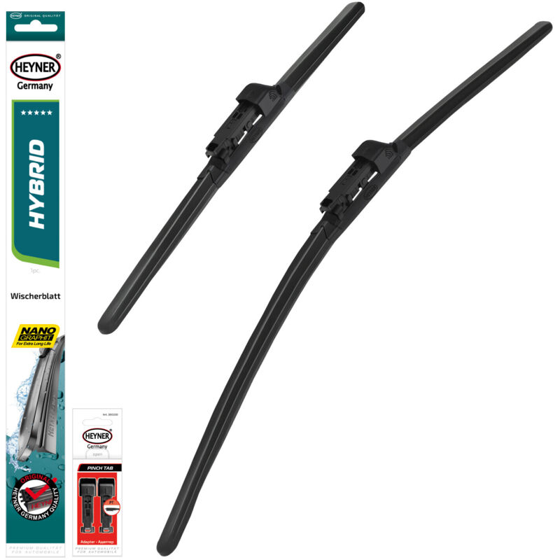 HEYNER® Scheibenwischer komp. mit SAAB 9-3 Kombi (09.2007 - 06.2012) HYBRID Flachbalkenwischer