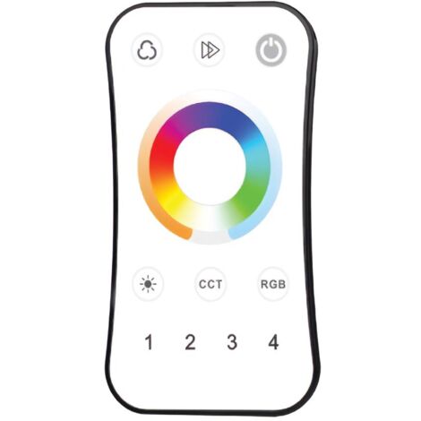 HeySmart Contrôleur RGB CCT LED, télécommande RF sans fil, 4 zones, 2.4 GHz, variateur de bandes LED 12V 24V, pour bandes RGB RGBW et CCT, couleur et luminosité réglables, usage intérieur et extérieur