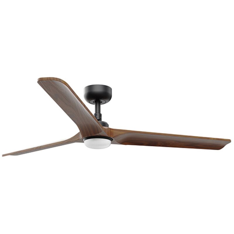 Faro Barcelona - heywood m Ventilateur noir/bois avec lumière 33809-1TW