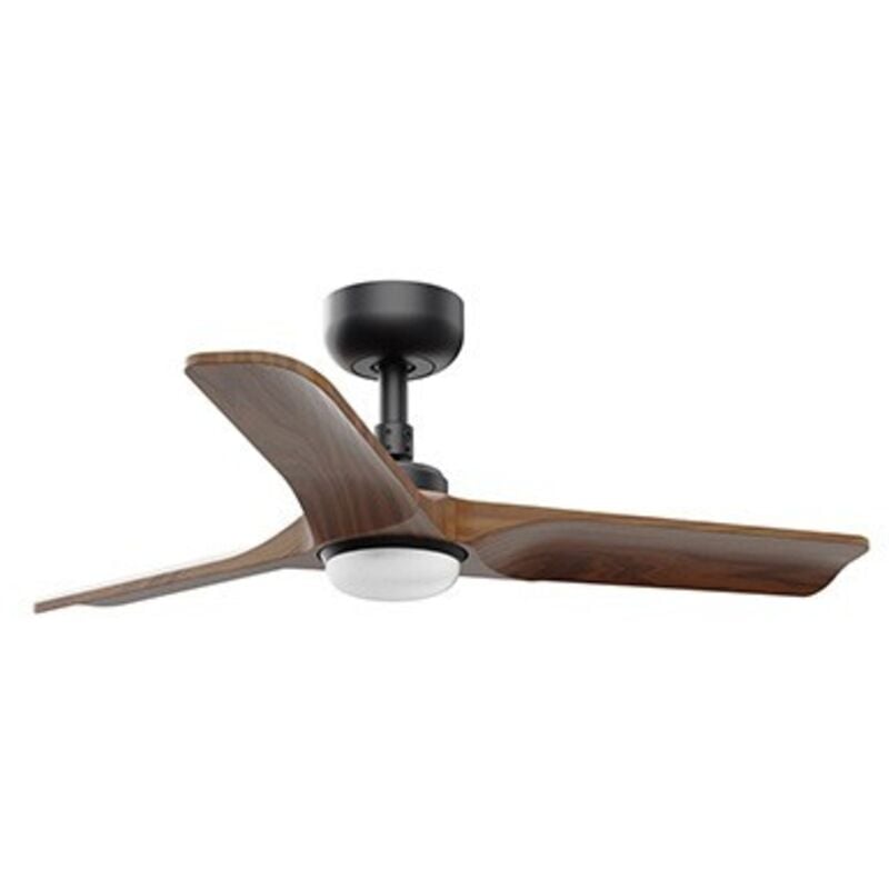 Faro Barcelona - heywood s Ventilateur noir/bois avec lumière 33806-1TW